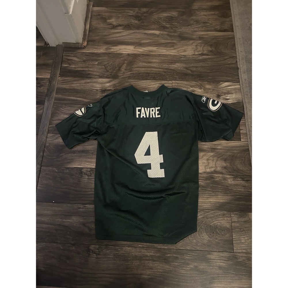Vintage 90s Reebok Green Bay Packers BRETT FAVRE NFL  jersey‎ - YOUTH XL  488